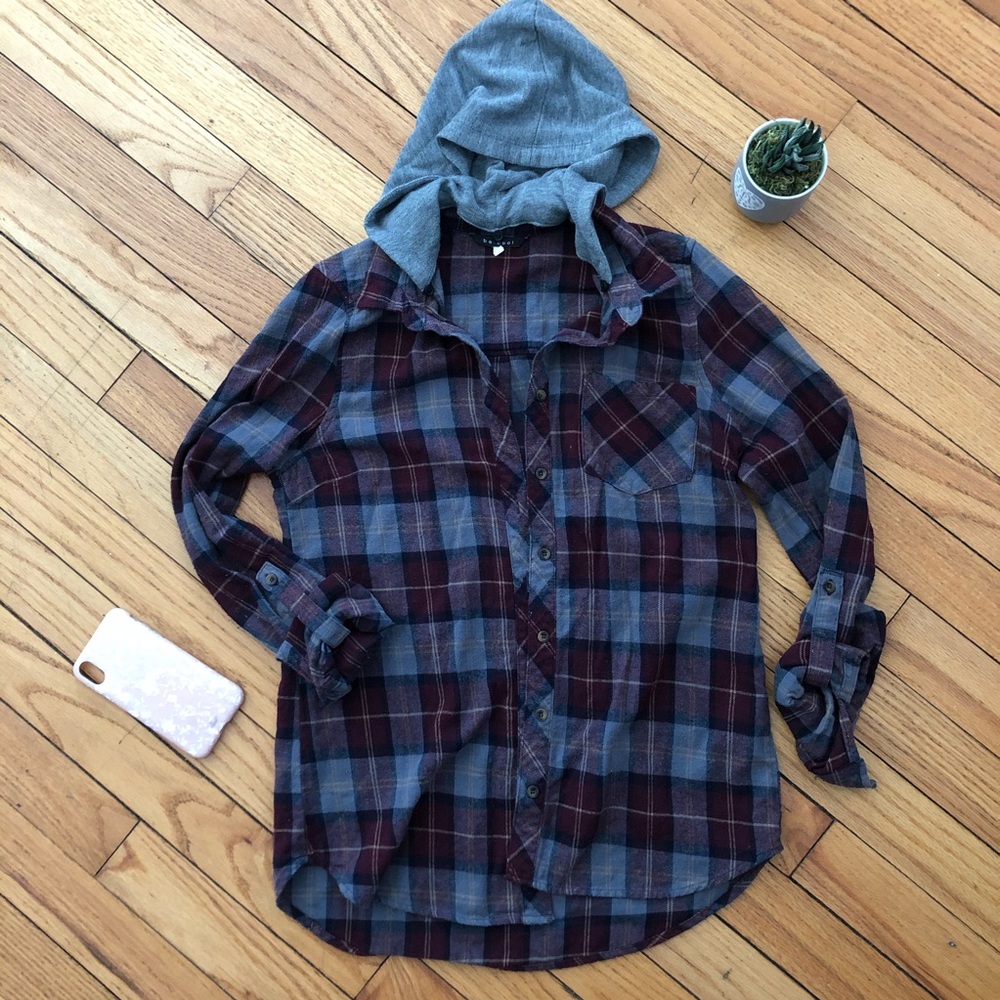 Flannel with Removable Hood